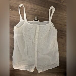 Bass tank top with white embroidery design